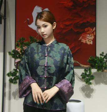 dark green silk blouse