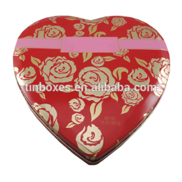 sweet heart shaped custom tin shipping boxes