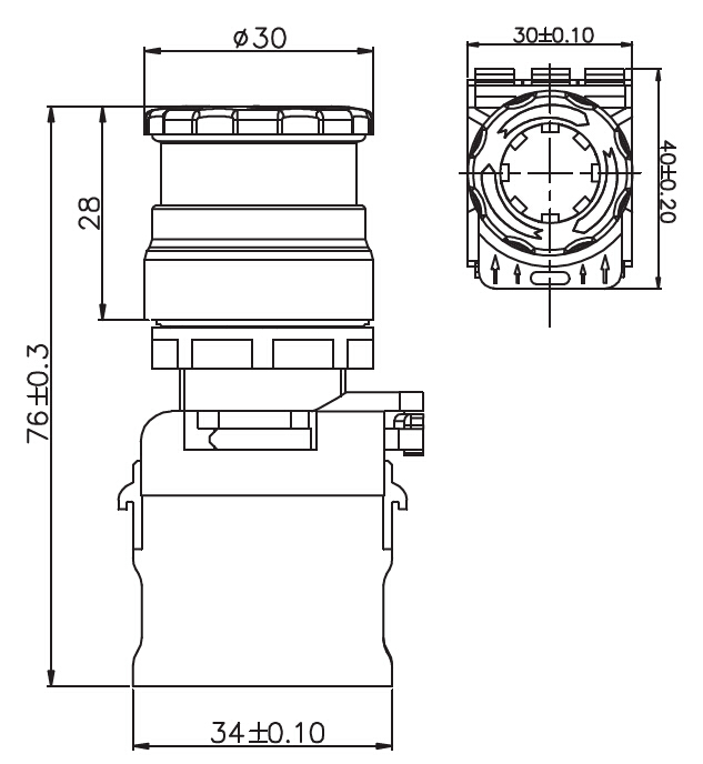 SAIP/SAIPWELL Clockwise Direction Move Reset Emergency Push Button Switch