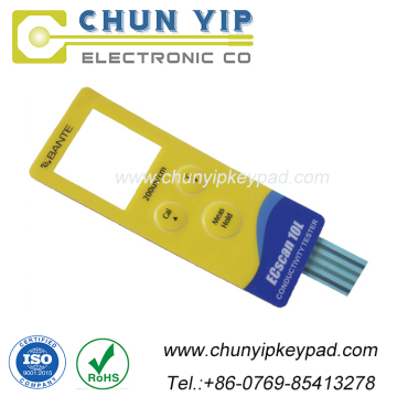 Custom control panel membrane switch with small window