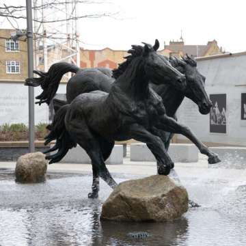 Garden decoration life size bronze jumping horse