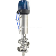 New Sanitary Pneumatic Double Seat Mix Proof Valve with Control Head for Dairy Pipeline Systems