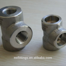 ASME B16.11 forged screwed tee sw tee ASTM A105 GAL