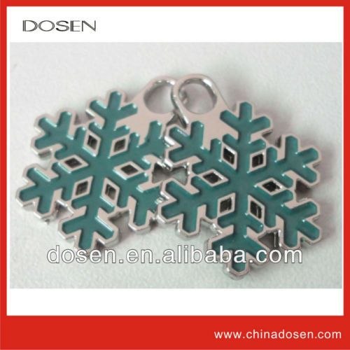 Hot!Metal snowflake shape zipper pull for handbag,Fashion accessory Zipper pull