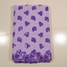 Ladies Bra African Lace Fabrics , Black Purple