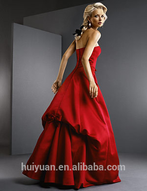 Red satin backless party dresses for women