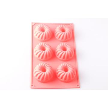 6 capacity flower silicone baking mold