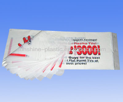 LDPE White Printed Plastic Newspaper Bag with Paper cardboard