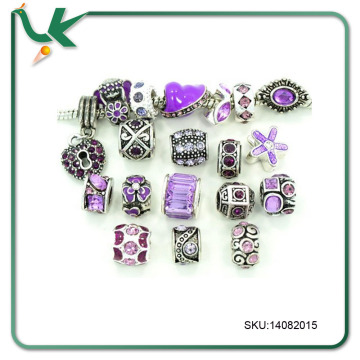 Assorted Purple Crystal Rhinestone Bead Charms