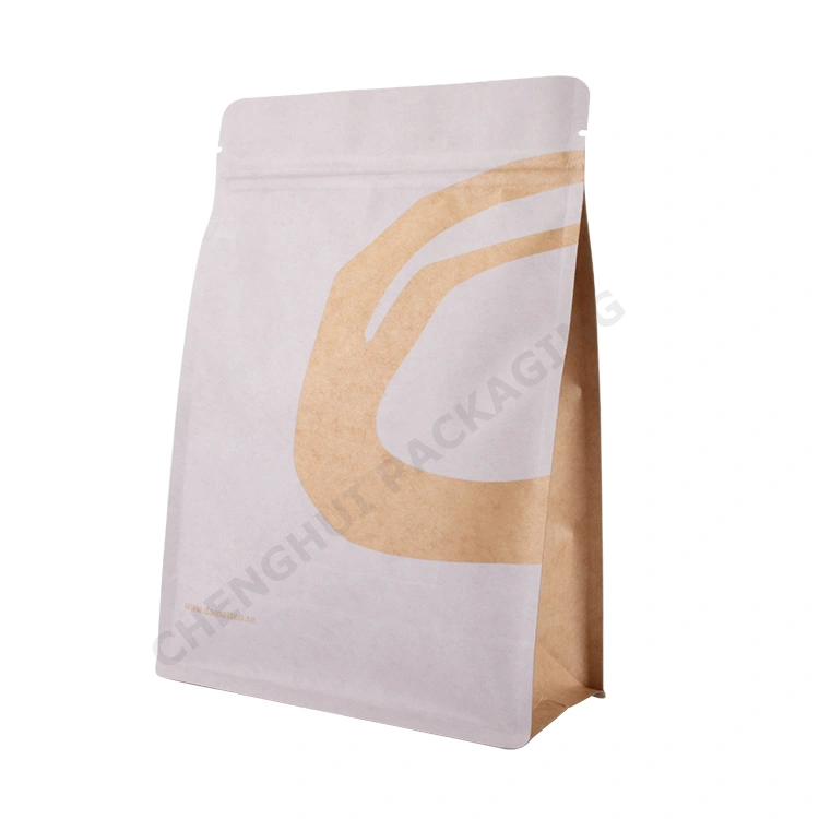 100% Compostable Kraft Paper Bag Christmas Aluminium Foil Coffee Bag Colored Promotional Packaging Bag