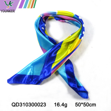 BLUE DESIGN SATIN SCARF