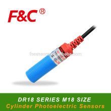 DR18-10/40 series M18, 10/40cm diffuse cylinder infrared sensors, optical switching transducer