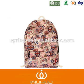 UK Flag print microfiber school backpack