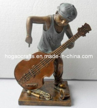 Polyresin Custom Gitar Figurine Bronze Statue (HG-015)
