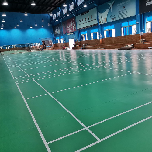 piso esportivo de pvc verde para quadra de badminton