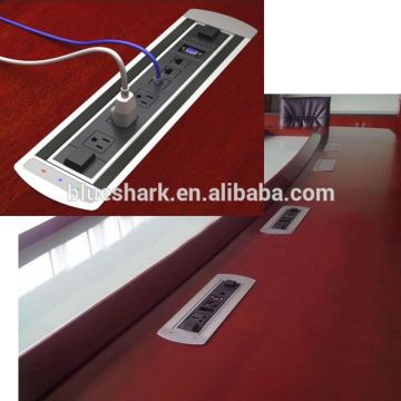 2016 New Design Electric Flip up Desktop Power Data Outlet for Conference Table