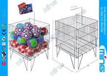 Foldable Promotion Wire Dump Bins , Floor Standing Wire Mesh Bins