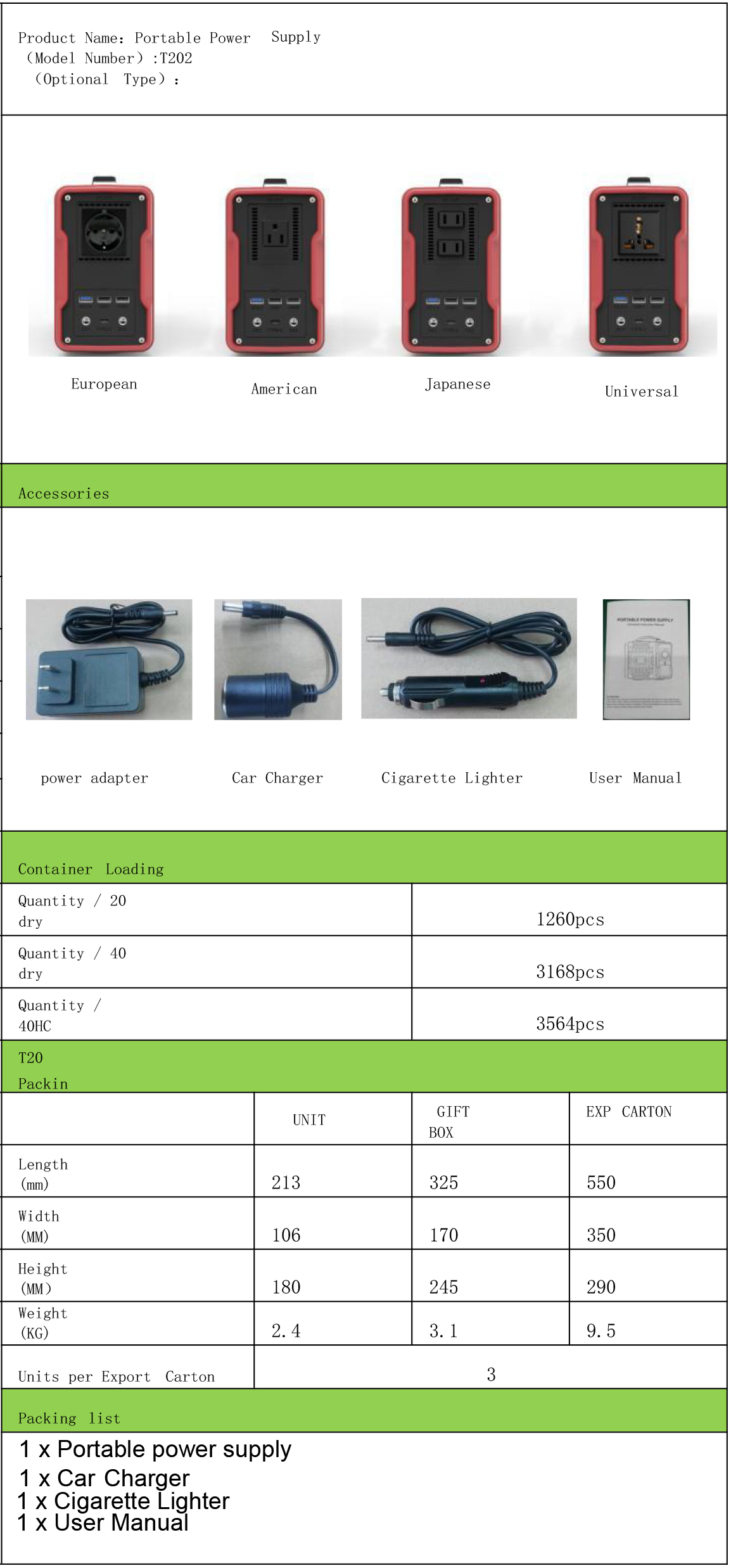 200W 300W WATT PORTABLE POWERALER GENERATAROR للمنزل والخارجية استخدام 80000 مللي أمبير في الساعة