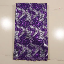 Purple Embroidered Sequin Lace Fabric , Cocktail Dress