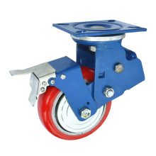 Swivel Pu Caster Iron Center,Horse Cart Wheel of ISO 9001 locking caster wheels,caster wheels with spring