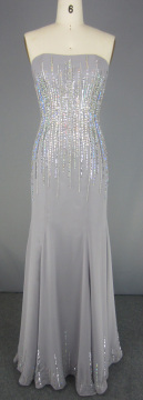 Strapless Prom Dresses Beading Formal Evening Gowns