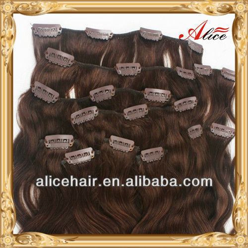 Wholesale price curly black clip in hair extensions