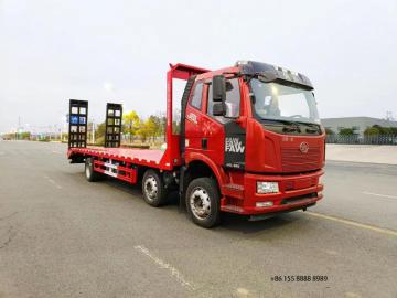 FAW self loading excavator transport low bed truck