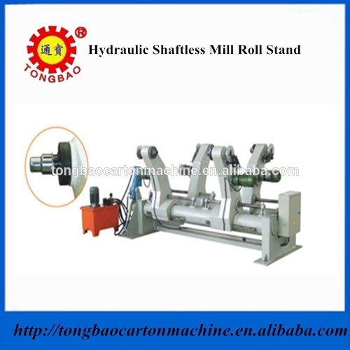 Hydraulic mill roll stand for paper roll/corrugated paperboard making machine