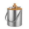 KLP wholesale 1.5L double wall stainless steel small metal champagne beer ice bucket with lid