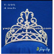 4 Inch wholesale pearl rhinestone pageant crowns