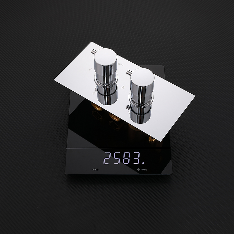 Brass chrome dual handle thermostatic  shower mixer