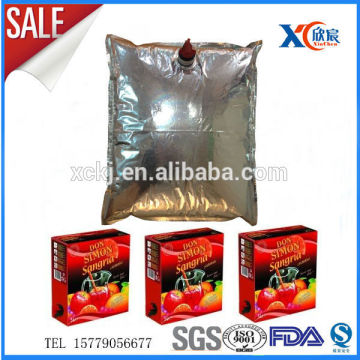 wholesale 5L 10L wine Bag in Box Wine pouch / juice pouch / water pouch