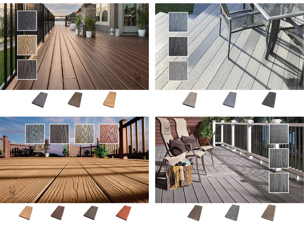 Rectangle Hollow Interlocking WPC Board Composite Decking