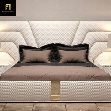 Modern Luxury High-End King Size Beds with Big Headboards