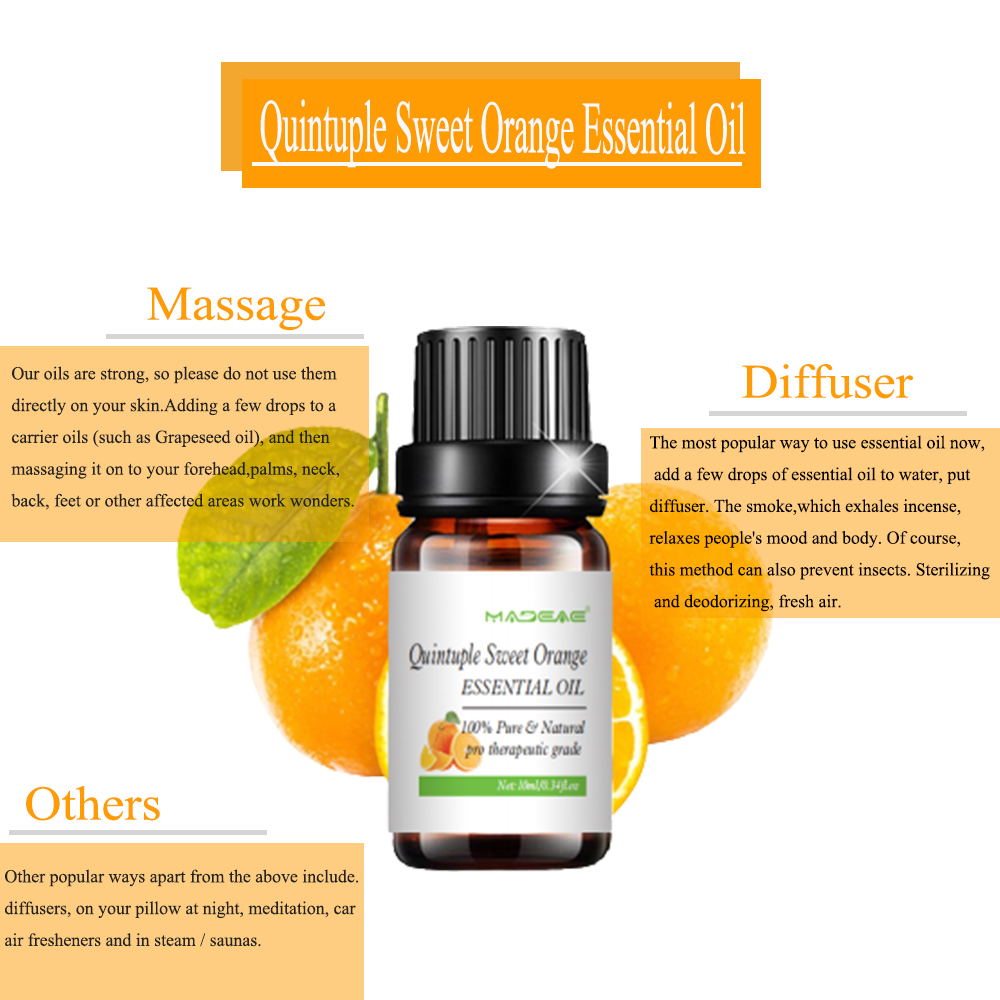 Cleaning Water-Soluble Quintuple Sweet Orange Essential Oil