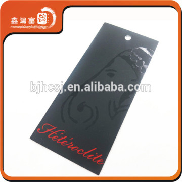 black paper material brand printed hangtag black