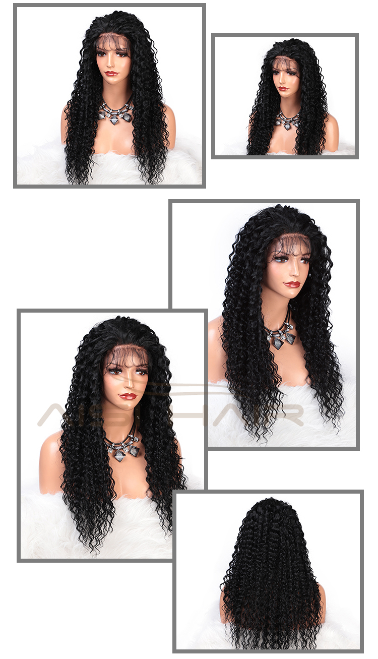 Long Kinky Curly Wave Natural Black Wig Aisi Hair Afro Lace Front Wig Deep Wave Front Lace Hair Wigs For Black Women