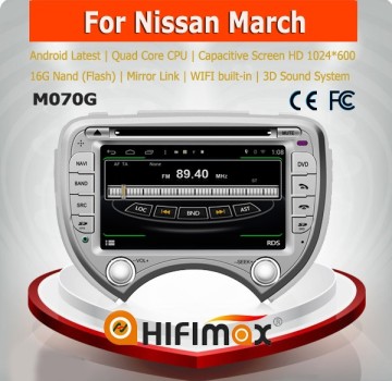 Hifimax S160 Android 4.4.4 car dvd for Nissan March android car dvd for Nissan March with android 16GB dvd hard disk