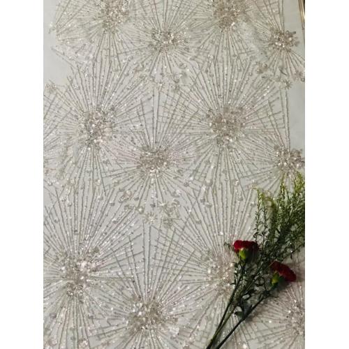 Delicate tube ember soft gauze wedding lace fabric Transparent French sequin lace fabric suitable for wedding bride veil