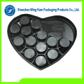 Delicious Chocolate packed by black Plastic heart shape inserts tray product with factory price