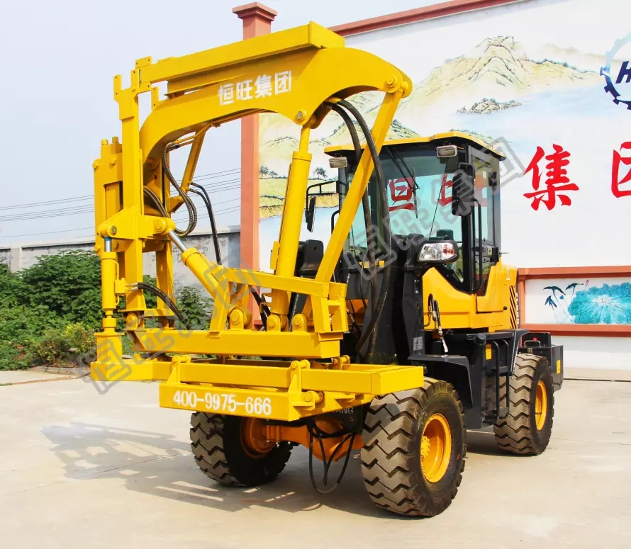 mini mobile pile driver road drilling machine used for highway guardrail installation