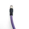 M12 connector male 5pin cable PVC purple B-code