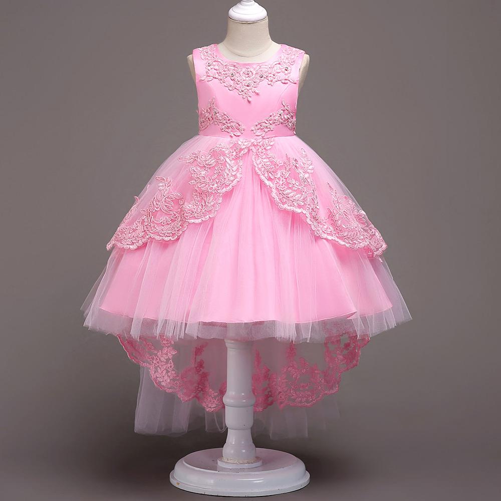 Hot Selling Wholesale Children Kids Girls Boutique Clothing flower Bowknot Girls party dresses