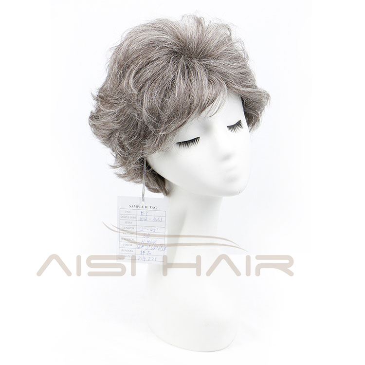 Aisi Hair Cheap For Black Women Weave 100% Short Pixie Cut Brazilian Human Hair Gray Wig