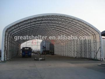 50' wide fabric industrial shed for mining, salt, straw bales