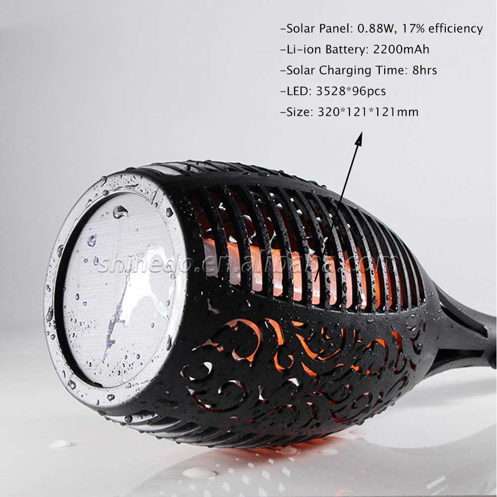 garden Solar powered LED Flame Lamp Waterproof Lawn camps Flame Flickering Torch Light Outdoor Solar LED Fire Lights