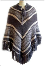 Knitted Cape Pullover Sweater of 100% Acrylic Mohair Yarn