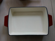 cast iron roasting pan dish