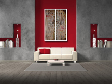 Rustic Door Wall Art Retro Red Door Wall Decor