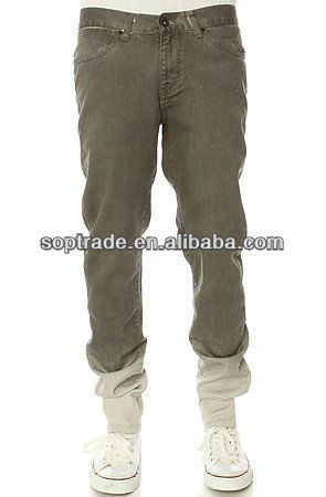 Men casual baggy ankle banded pants jeans